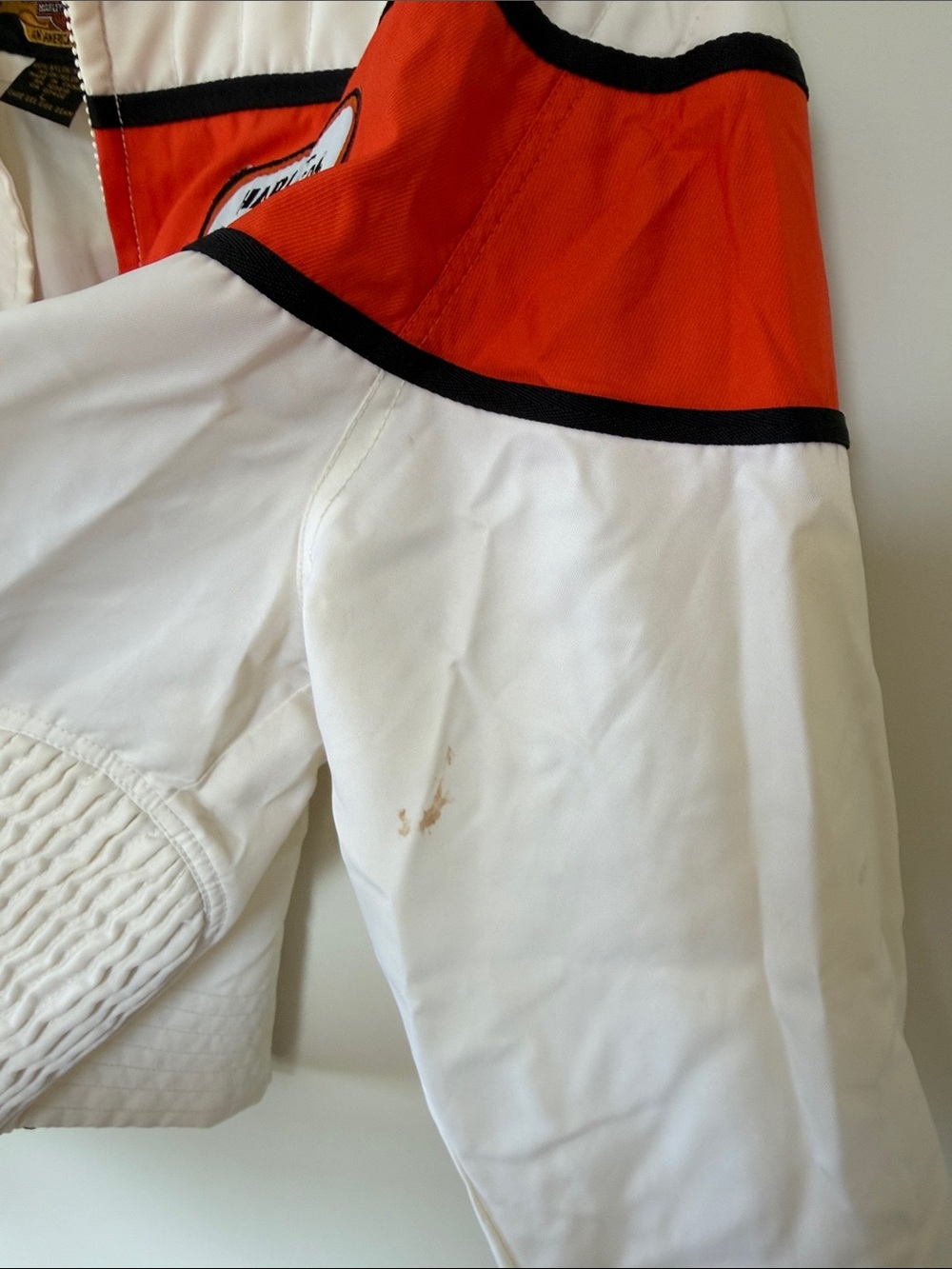 Harley-Davidson White Jacket with Orange Racing Stripe - Picture 8 of 16